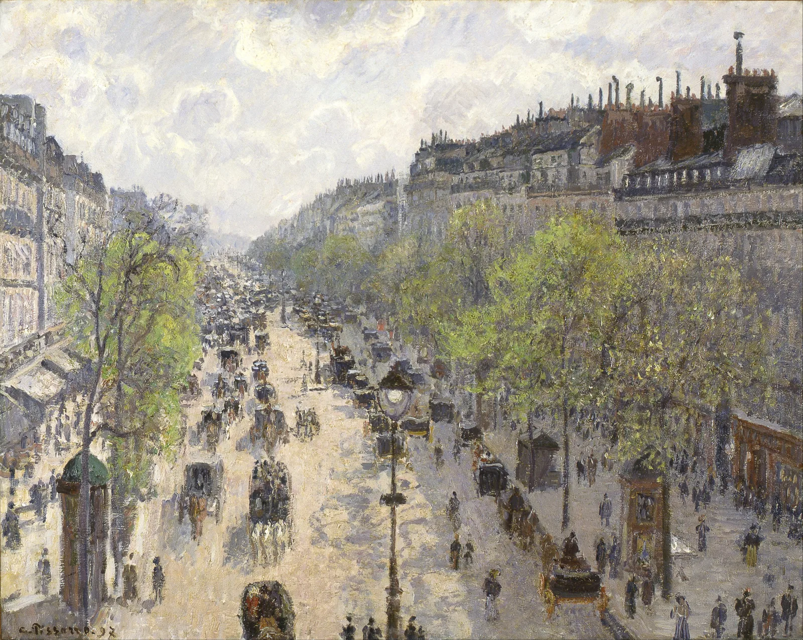 Le boulevard Montmartre, matinée de printemps, Camille Pissarro