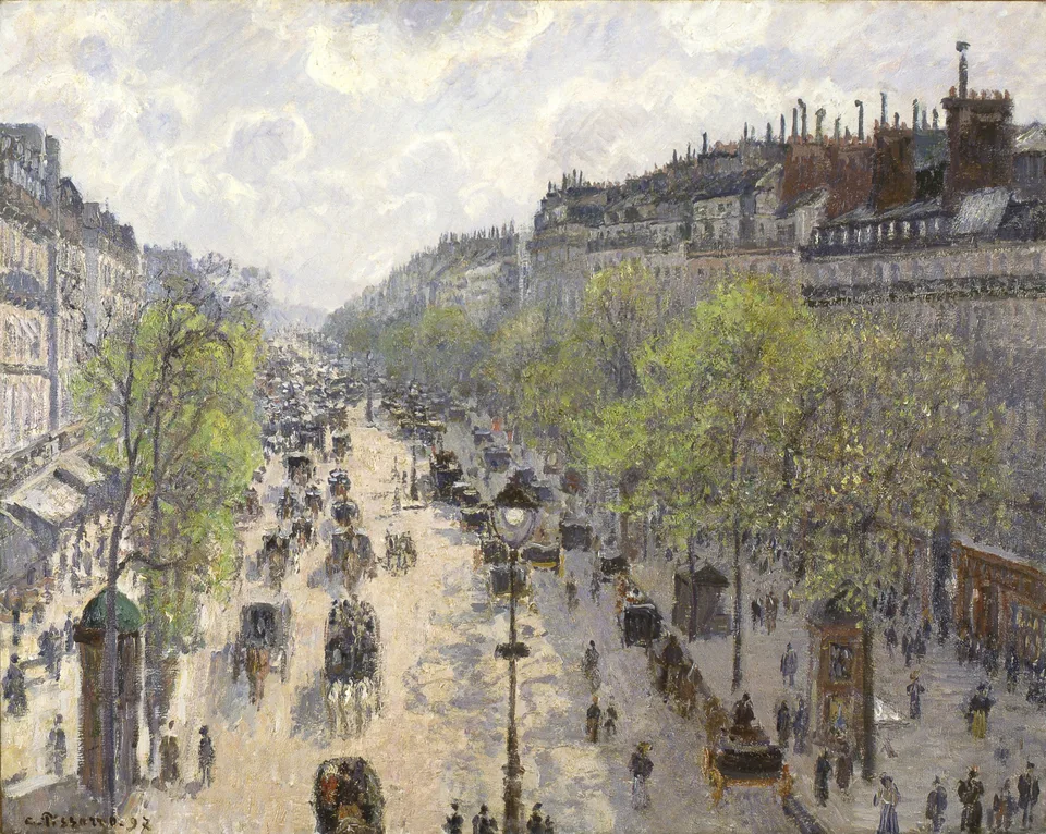 Le boulevard Montmartre, matinée de printemps, Camille Pissarro