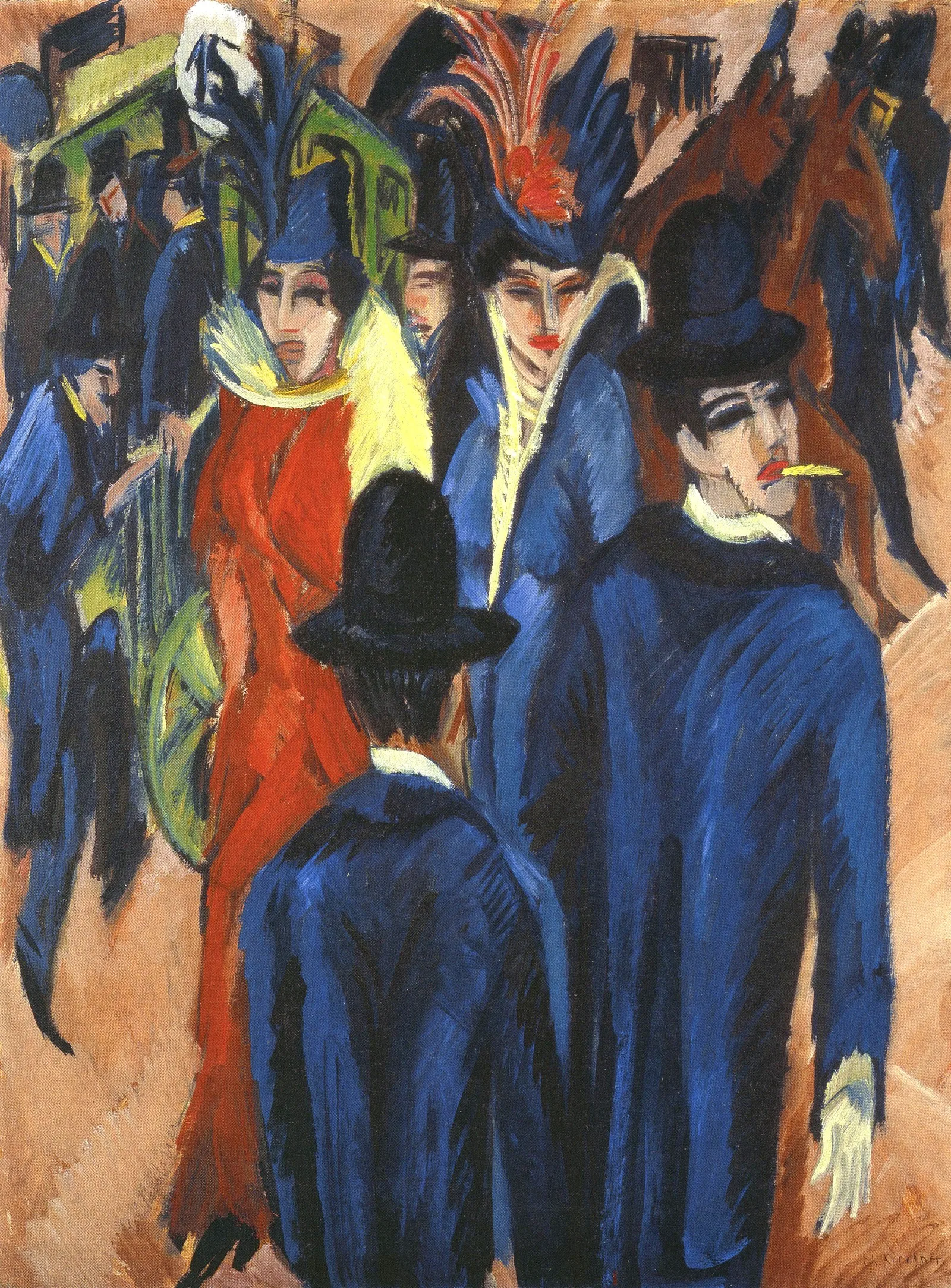 Berliner Strassenszene (recto); Bäume (verso), Ernst Ludwig Kirchner