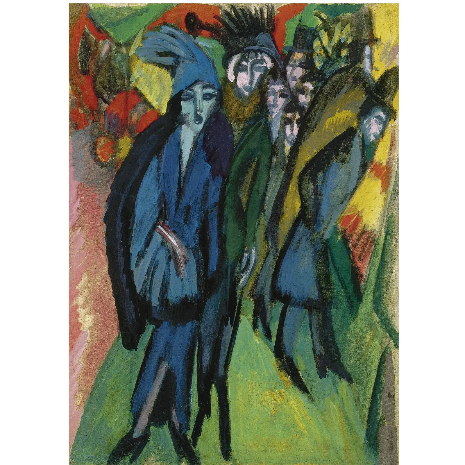 Kopf Gräf (verso); Strassenszene (recto), Ernst Ludwig Kirchner