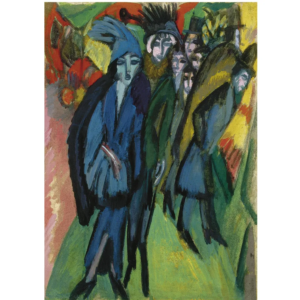 Kopf Gräf (verso); Strassenszene (recto), Ernst Ludwig Kirchner