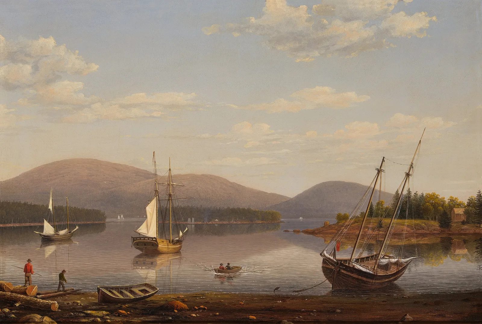 Bar Island and Mount Desert Mountains from Somes Settlement, Fitz Henry Lane