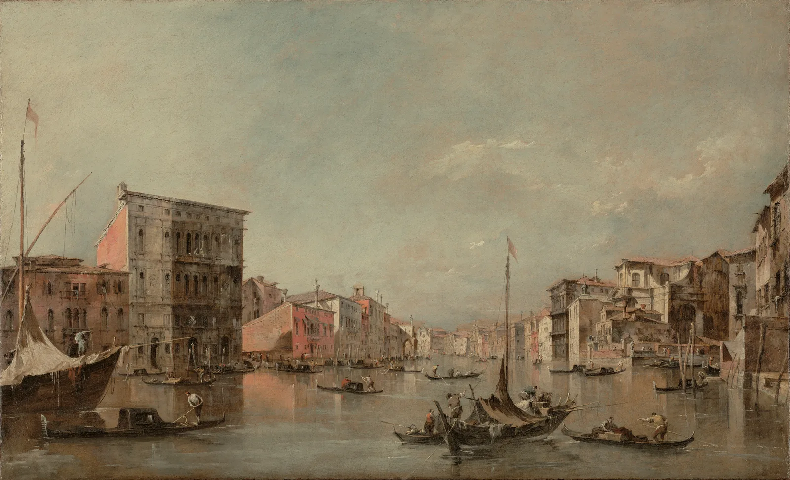 The Grand Canal, Venice, with the Palazzo Bembo, Francesco Guardi