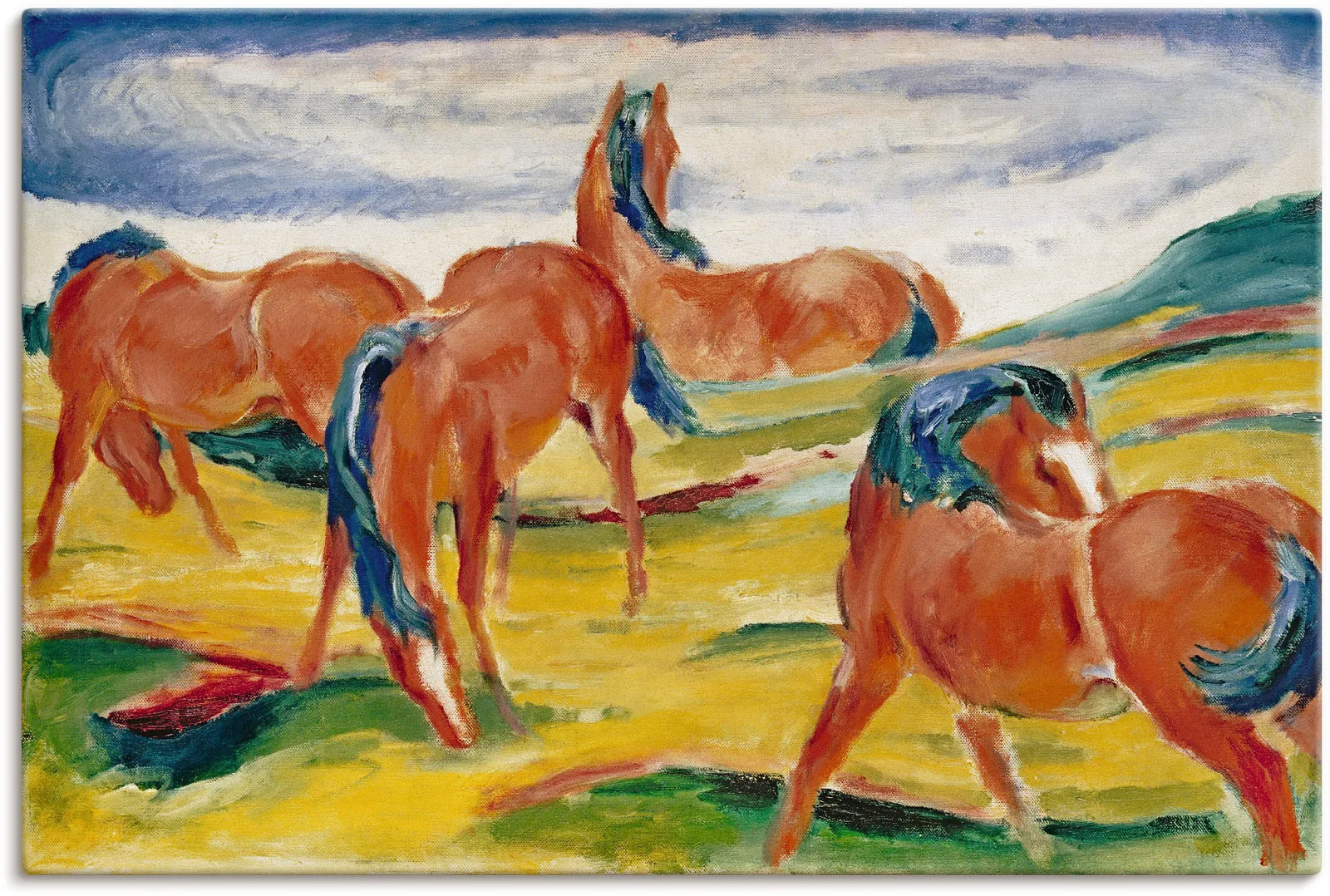 Weidende Pferde III, Franz Marc