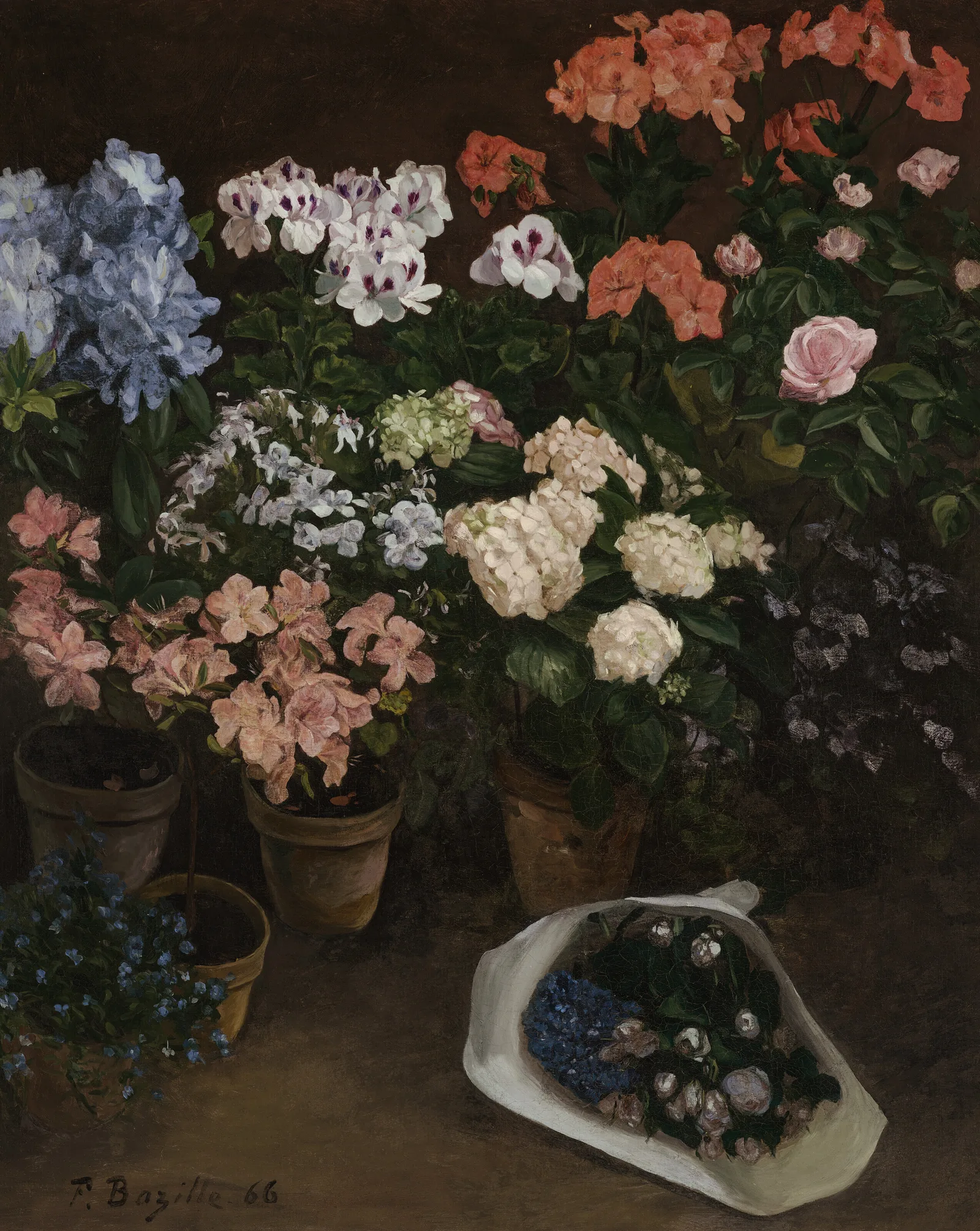 Pot de fleurs, Frédéric Bazille