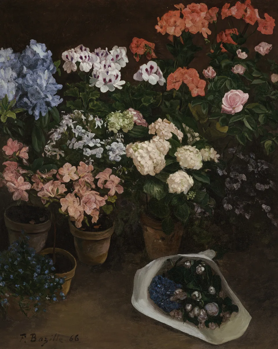Pot de fleurs, Frédéric Bazille