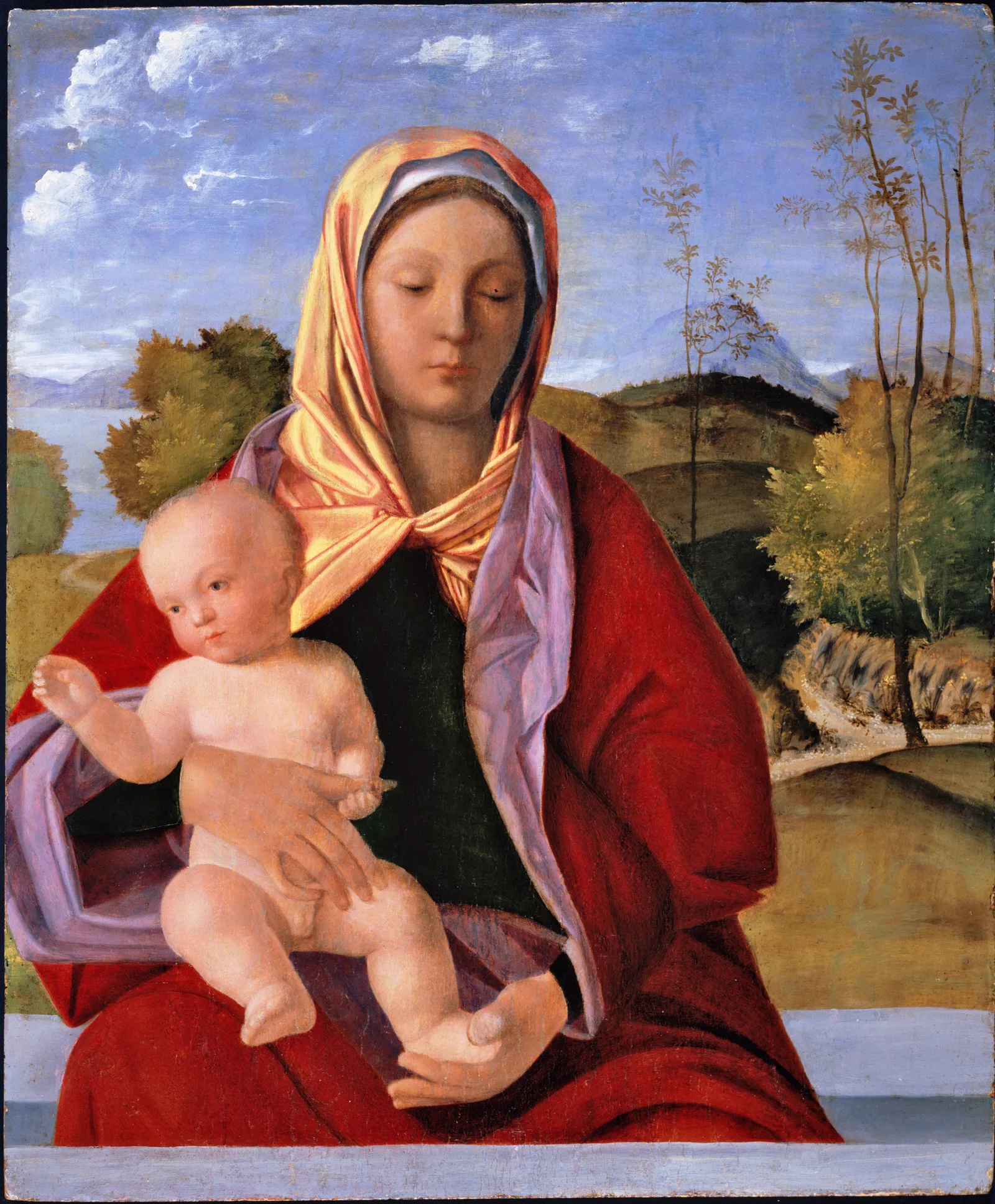 The Madonna and Child in a landscape, Giovanni Bellini