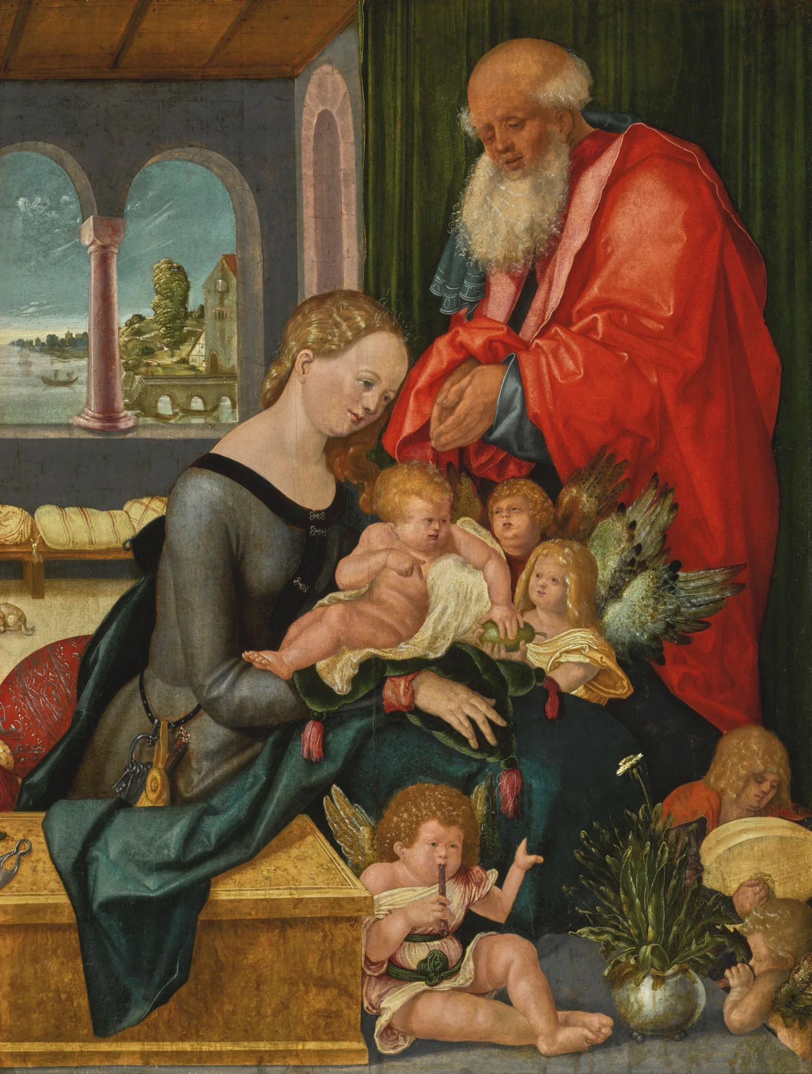 The Holy Family with five angels, Hans Baldung Grien