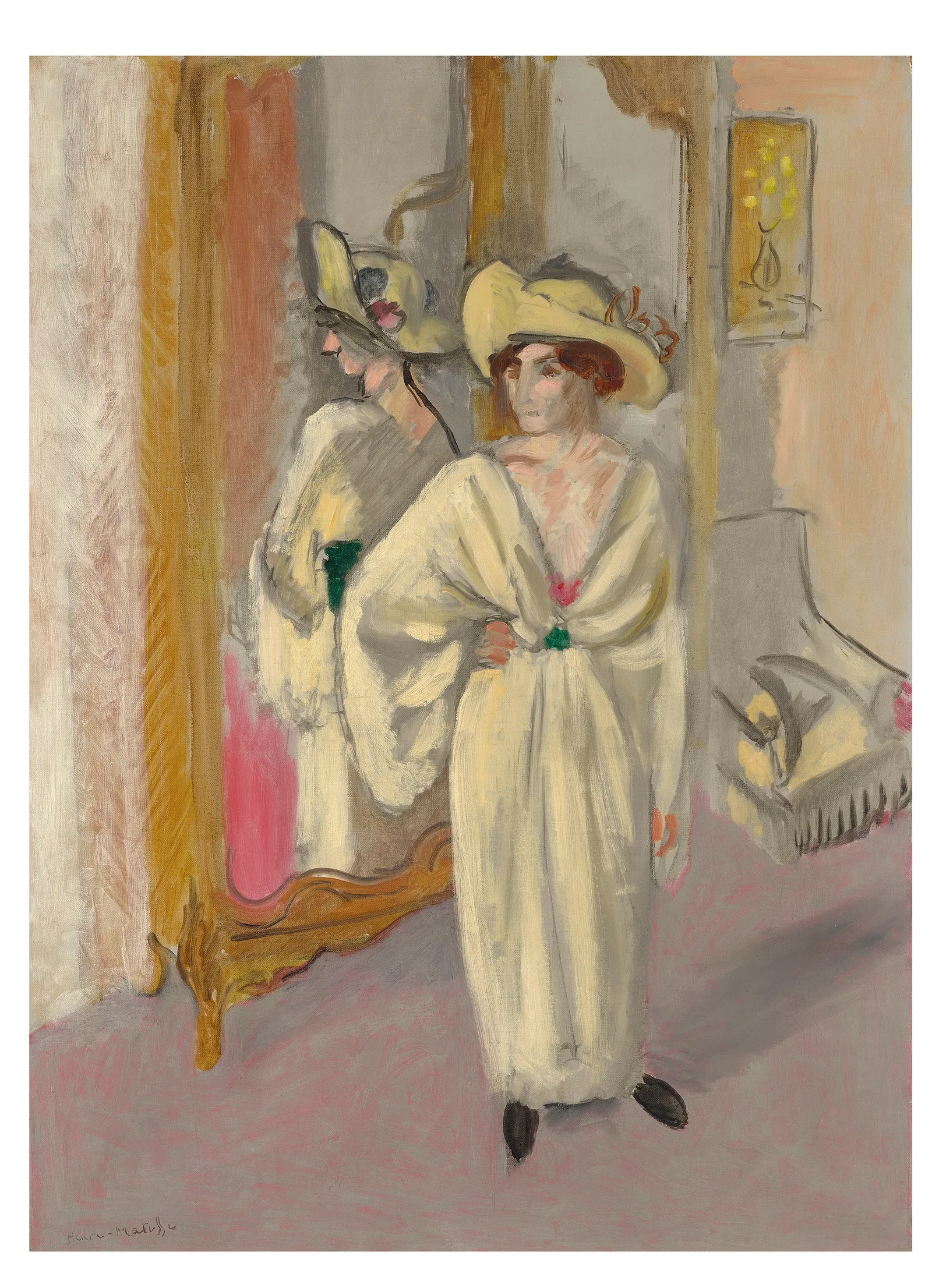 Femme en blanc debout devant une glace, Henri Matisse