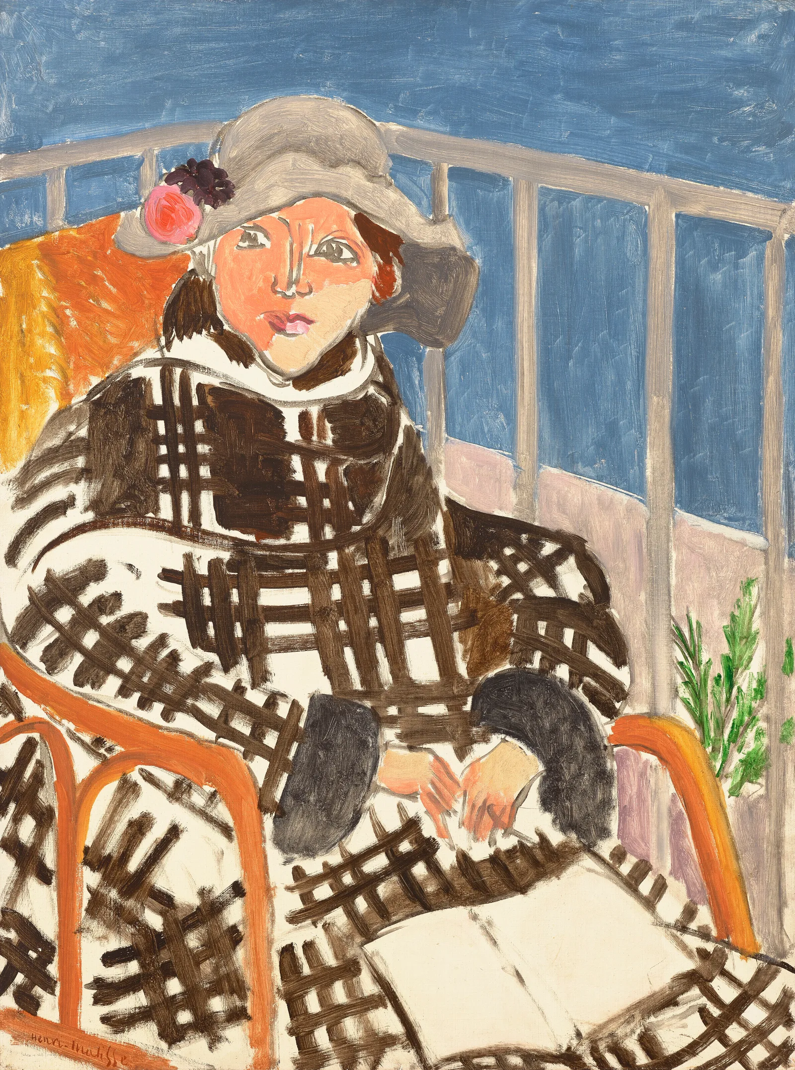 Mademoiselle Matisse en manteau écossais, Henri Matisse