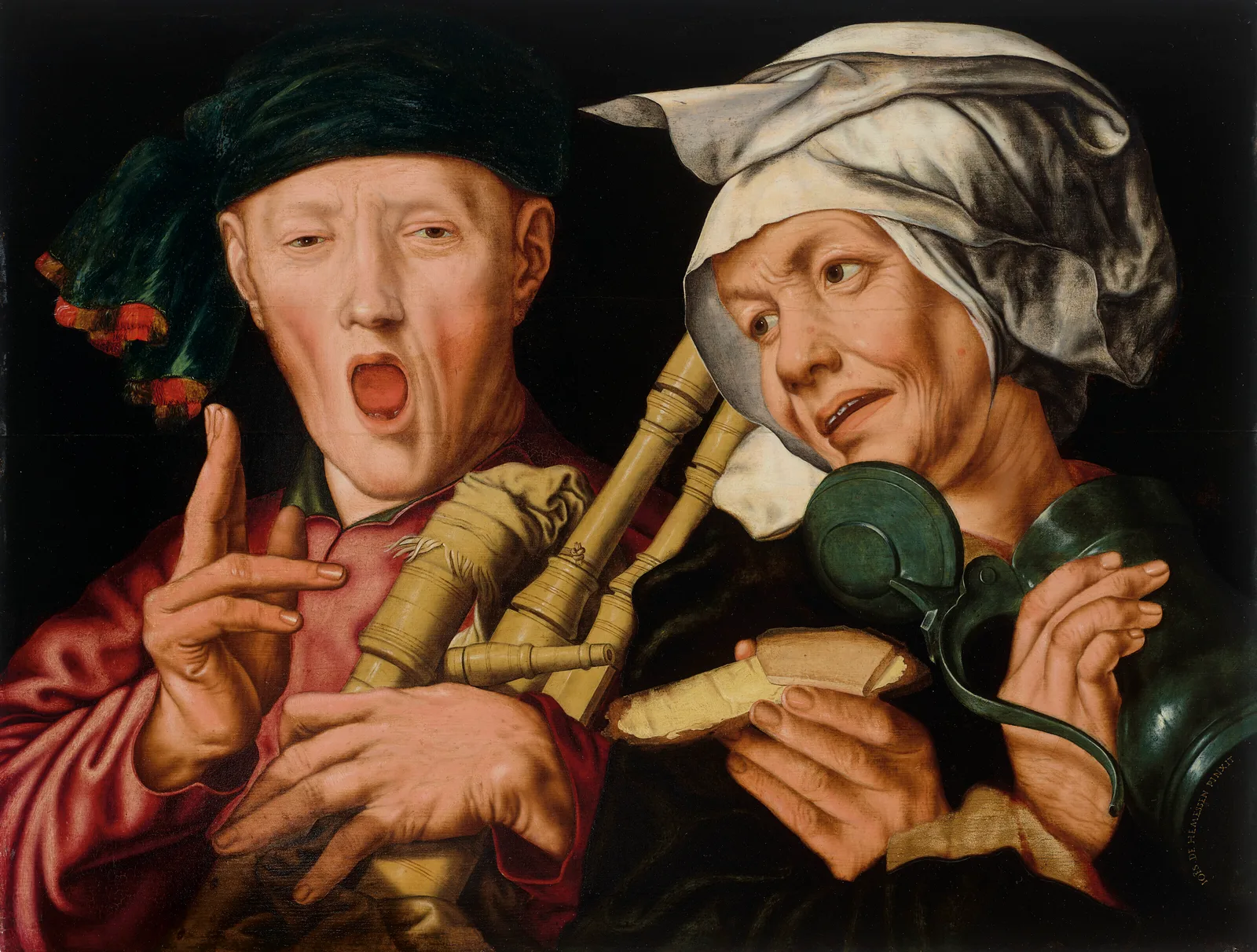 The Bagpiper and Merry Wife, Jan Sanders van Hemessen