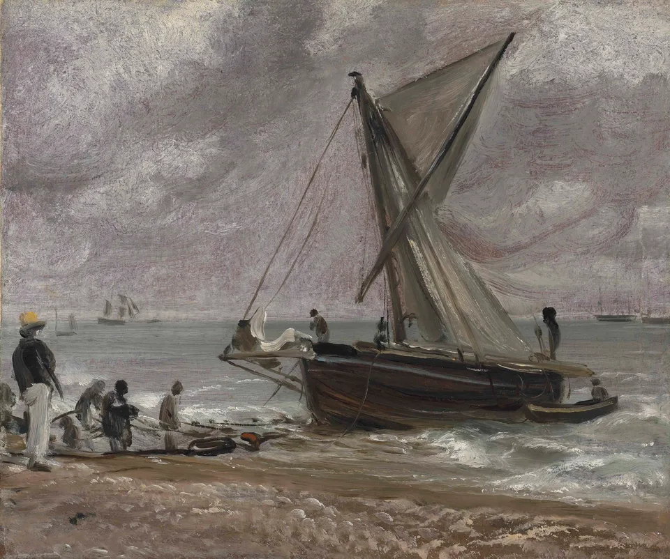 Beaching a Boat, Brighton, John Constable