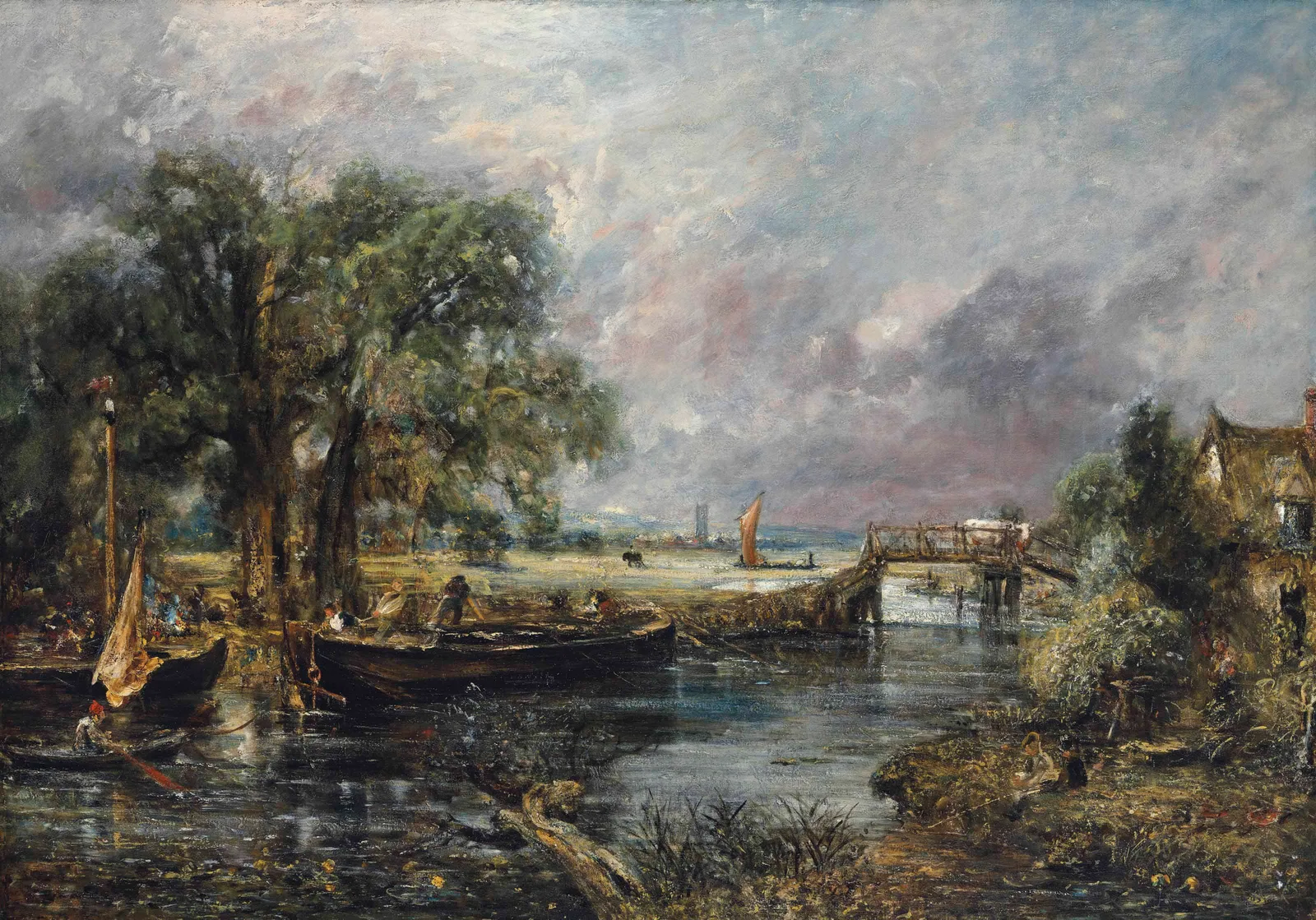 View on the Stour near Dedham, full-scale sketch, John Constable