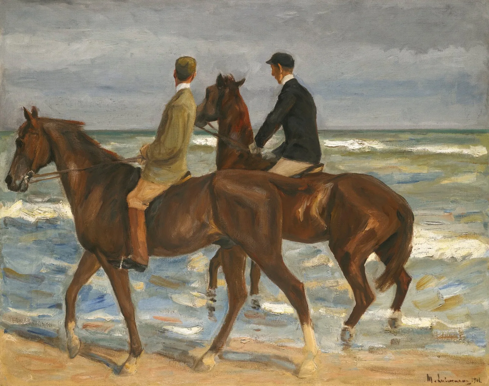 Zwei Reiter am Strand nach links (Two Riders on the Beach to the left), Max Liebermann