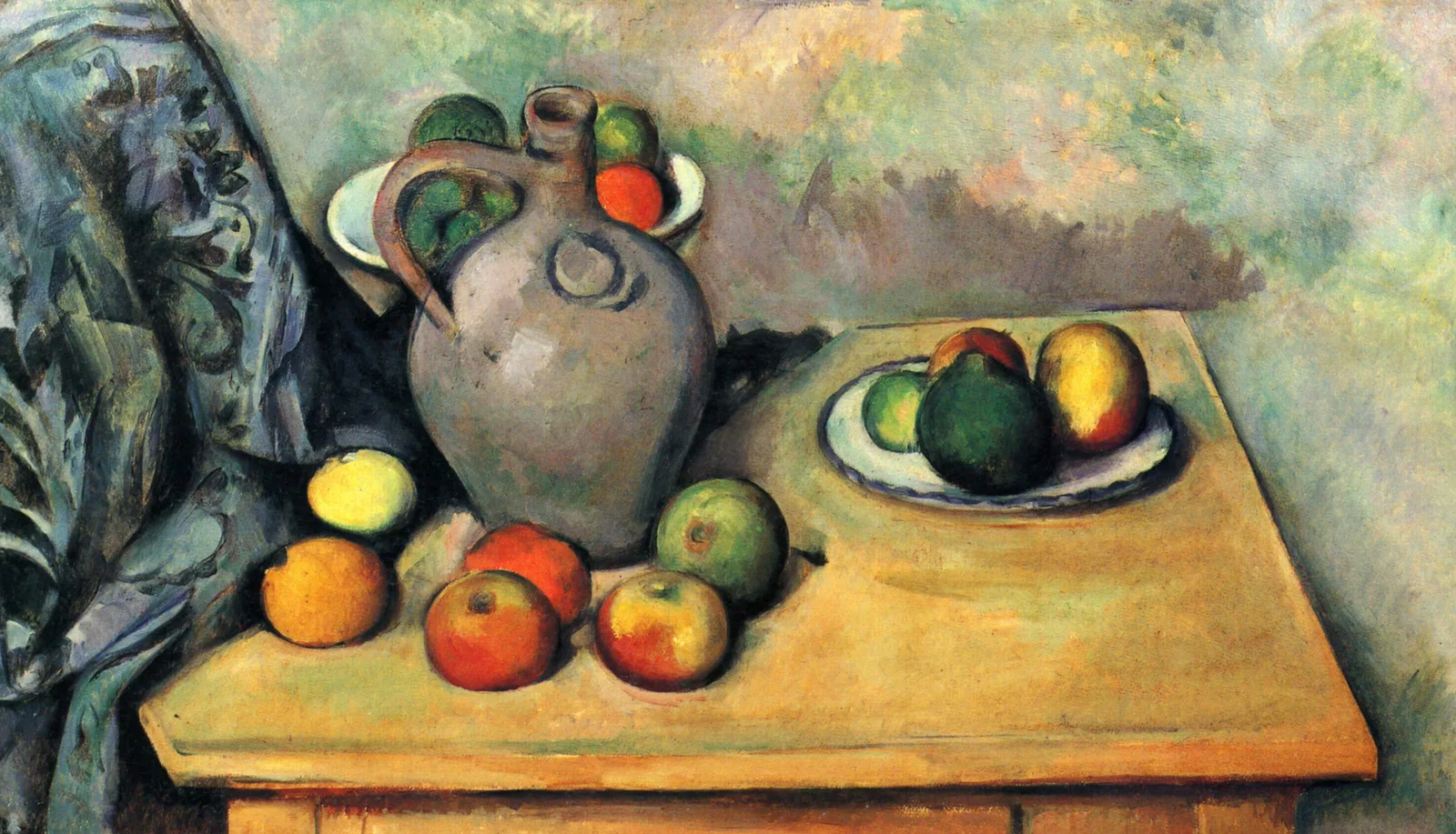 Pichet et fruits sur une table, Paul Cézanne