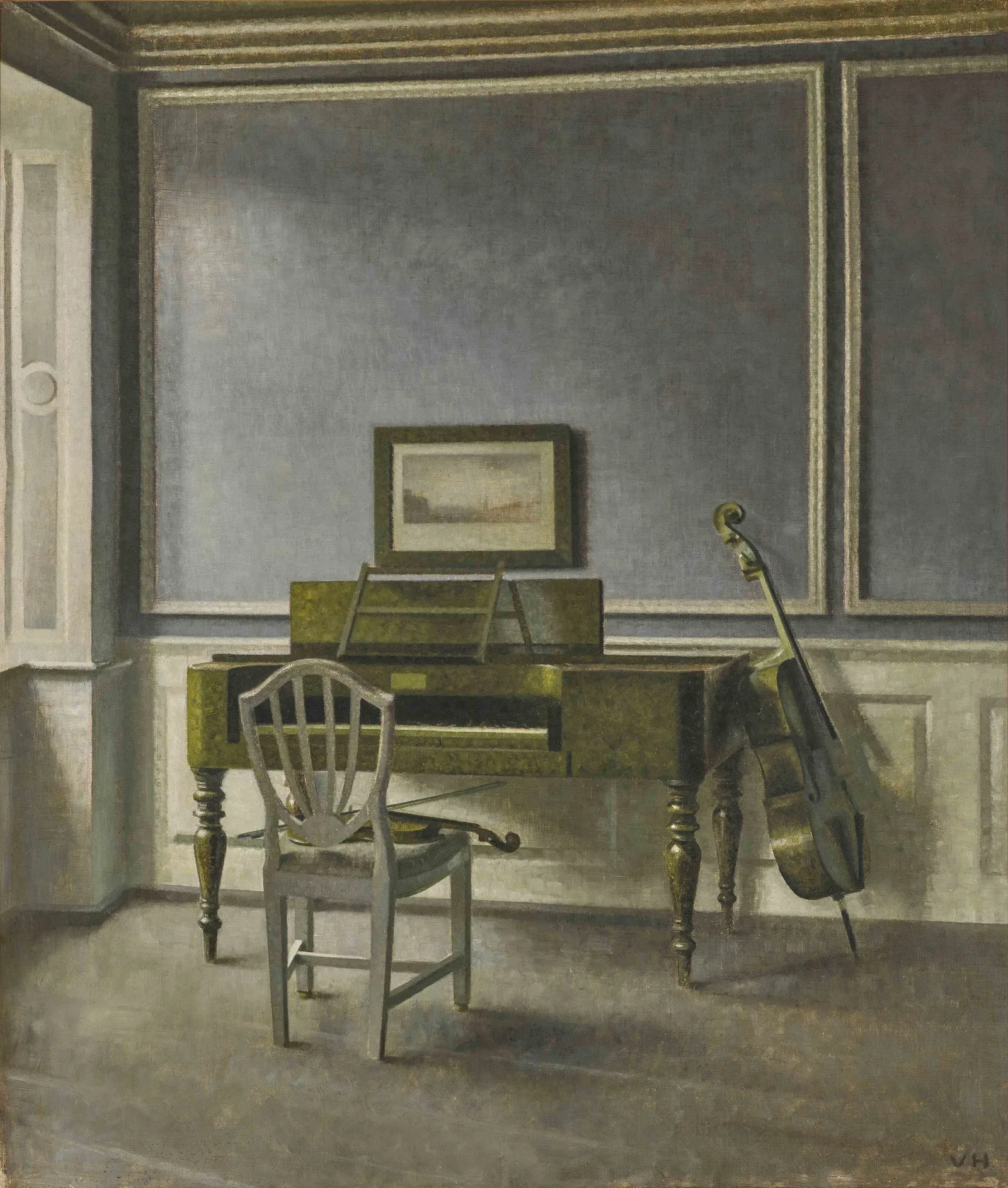 Interiør. Musikværelset, Strandgade 30, Vilhelm Hammershøi