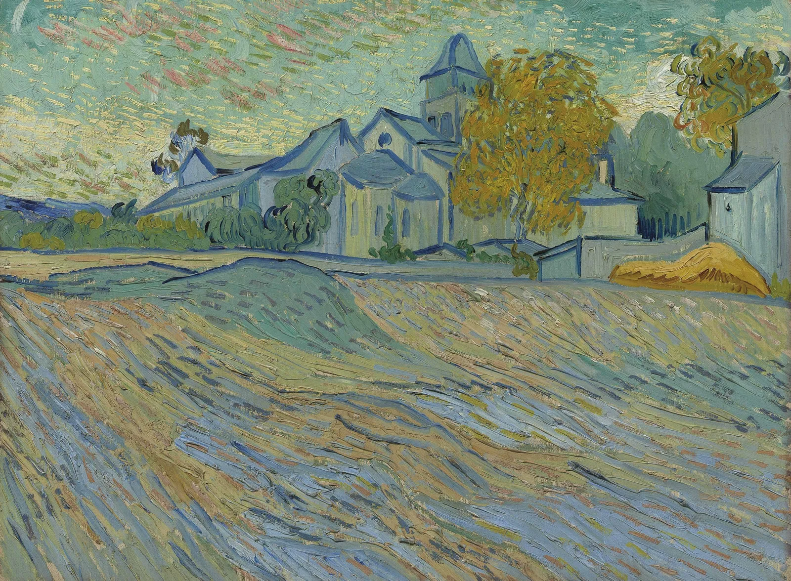 Vue de l'asile et de la Chapelle Saint-Paul de Mausole (Saint-Rémy), Vincent van Gogh