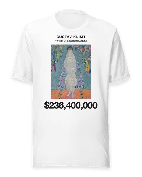 Portrait of Elisabeth Lederer by Gustav Klimt, on a white t-shirt