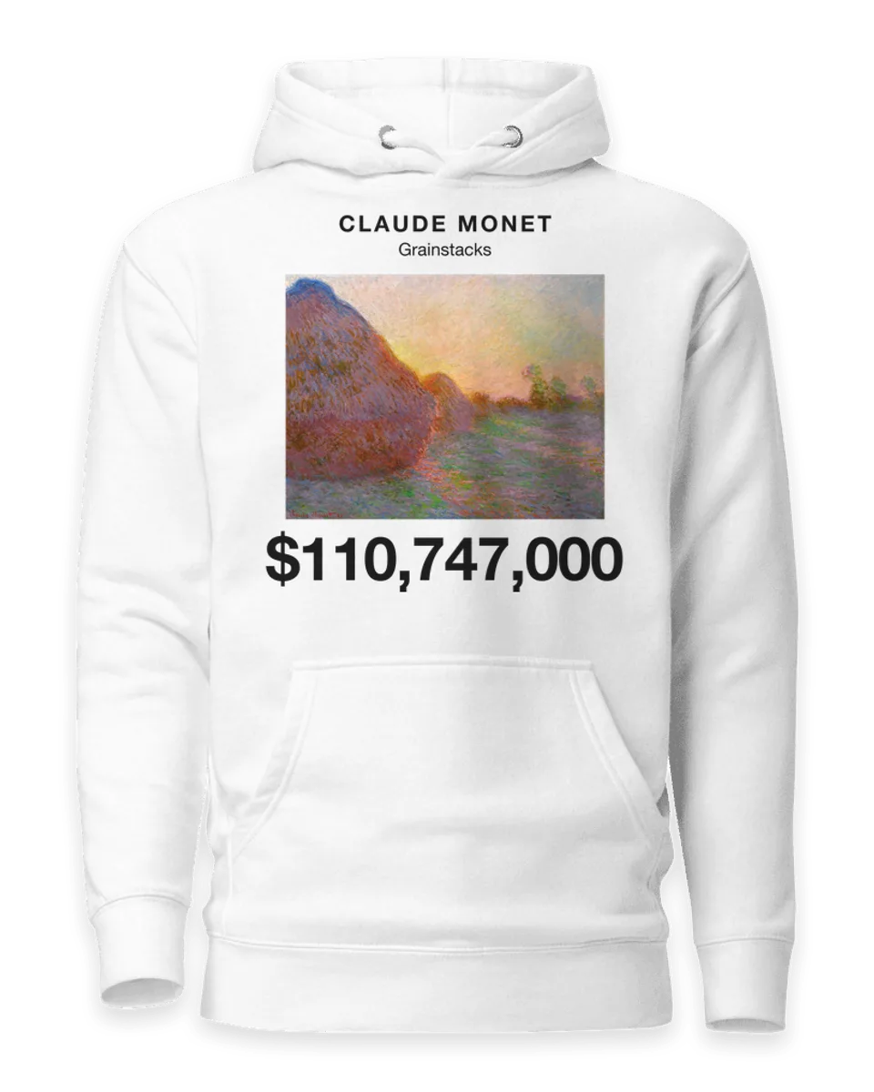 Hoodie: Grainstacks by Claude Monet