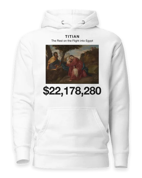 The Rest on the Flight into Egypt by Titian, on a white hoodie