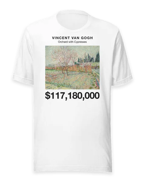 Orchard with Cypresses by Vincent van Gogh, on a white t-shirt